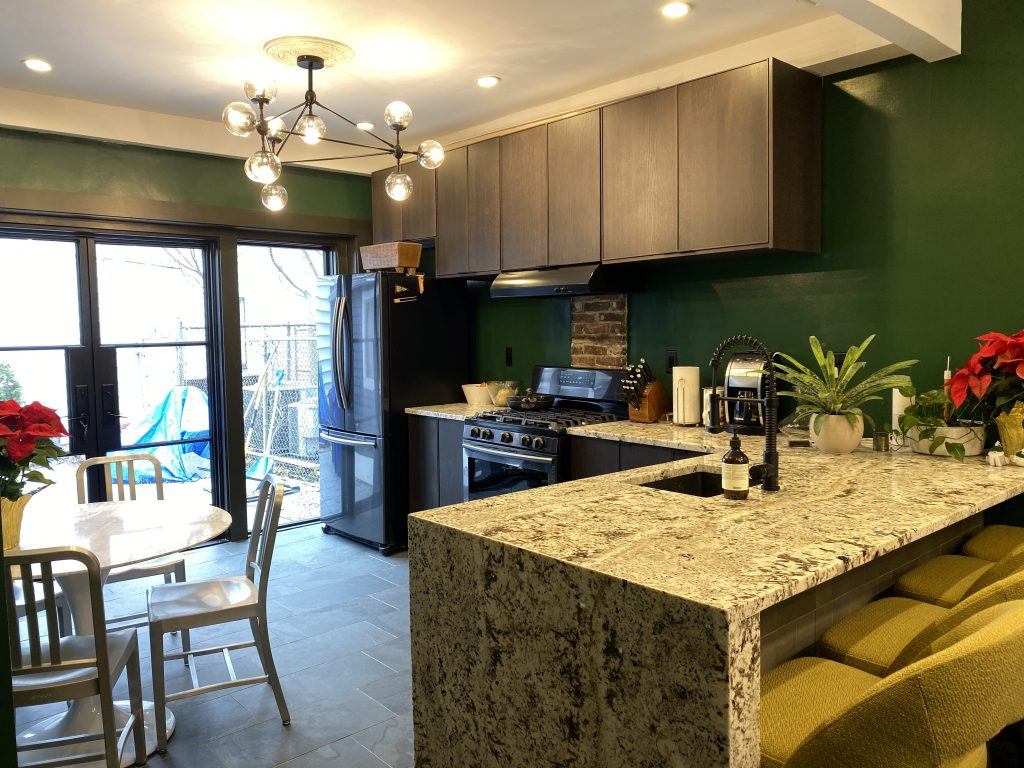 Modern Pine Green Kitchen, South Boston, MA